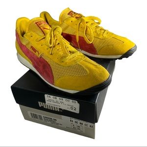 Puma vintage retro Anjan suede sneakers yellow red